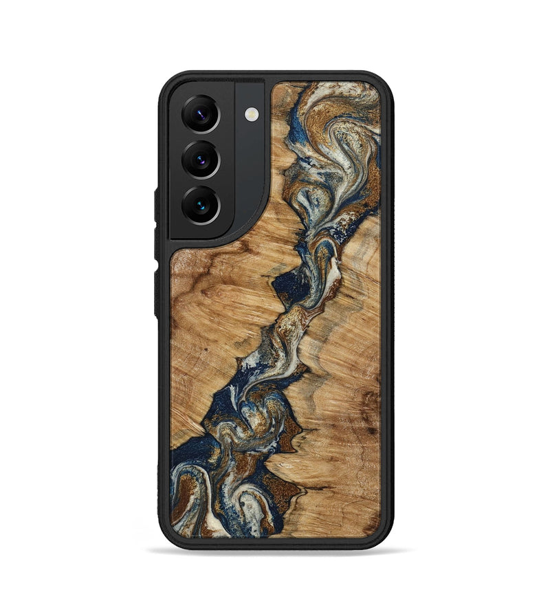 Galaxy S22 Wood Phone Case - Alana (Teal & Gold, 798685)