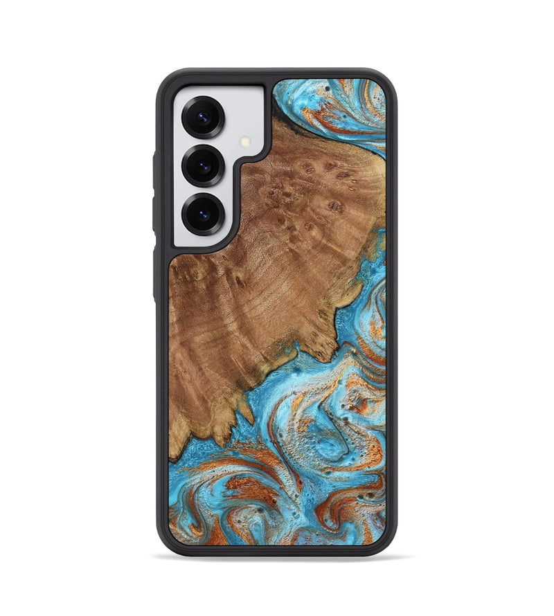 Galaxy S25 Wood Phone Case - Katelyn (Teal & Gold, 798691)