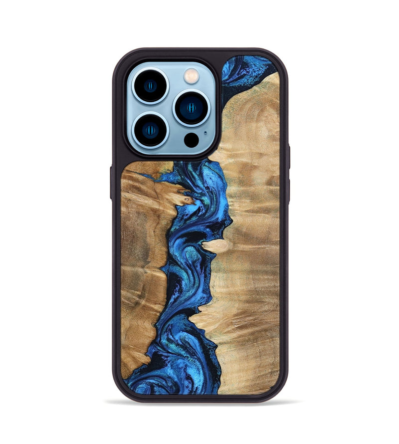 iPhone 14 Pro Wood Phone Case - Mercy (Blue, 798910)