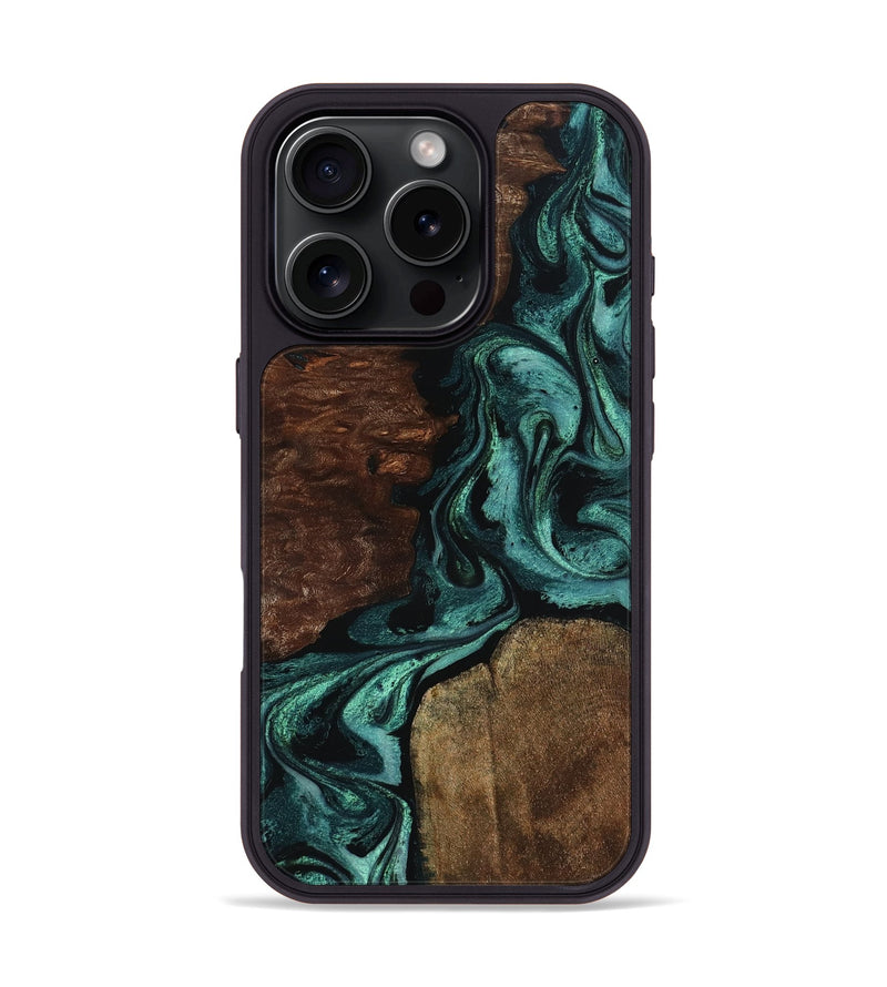 iPhone 16 Pro Wood Phone Case - Shanna (Green, 798930)