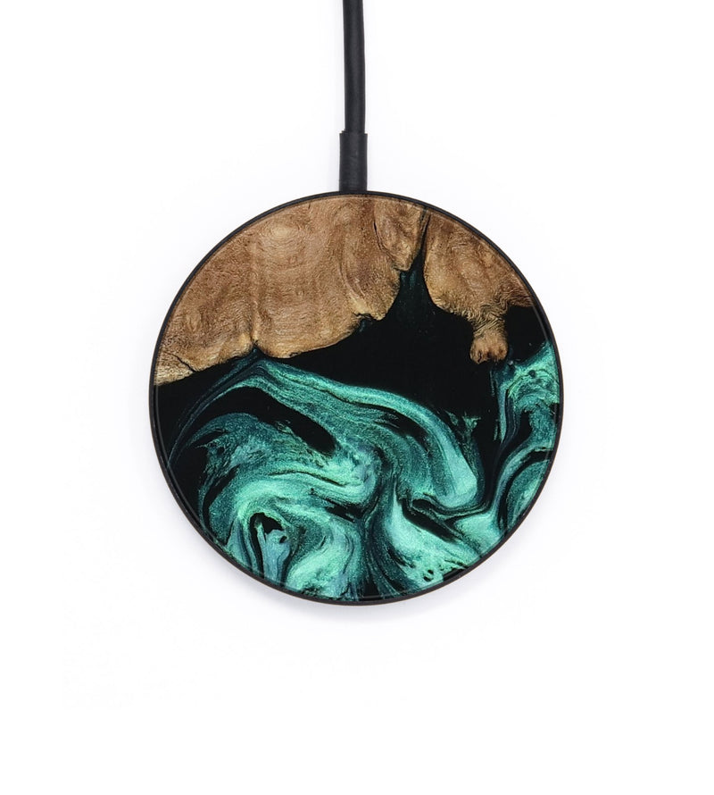 Circle Wood Wireless Charger - Monika (Green, 798944)