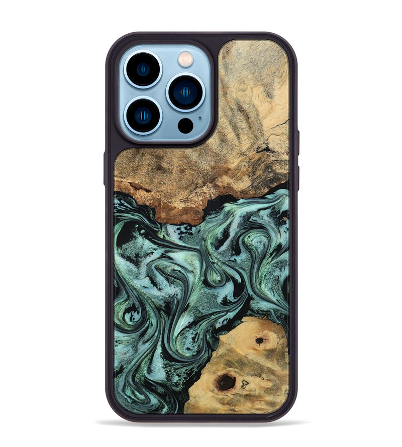 iPhone 14 Pro Max Wood Phone Case - Casen (Green, 798956)