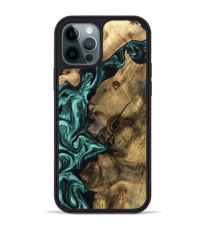 iPhone 12 Pro Max Wood Phone Case - Sid (Green, 798978)