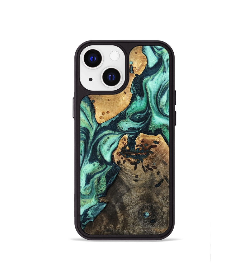 iPhone 13 mini Wood Phone Case - Oleta (Green, 798989)