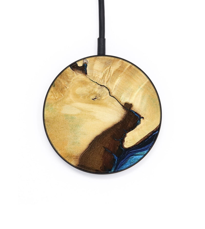 Circle Wood Wireless Charger - Leda (Blue, 799001)