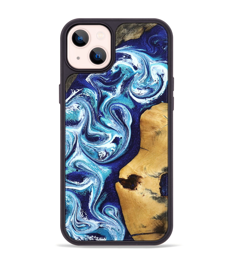 iPhone 14 Plus Wood Phone Case - Jenna (Blue, 799002)