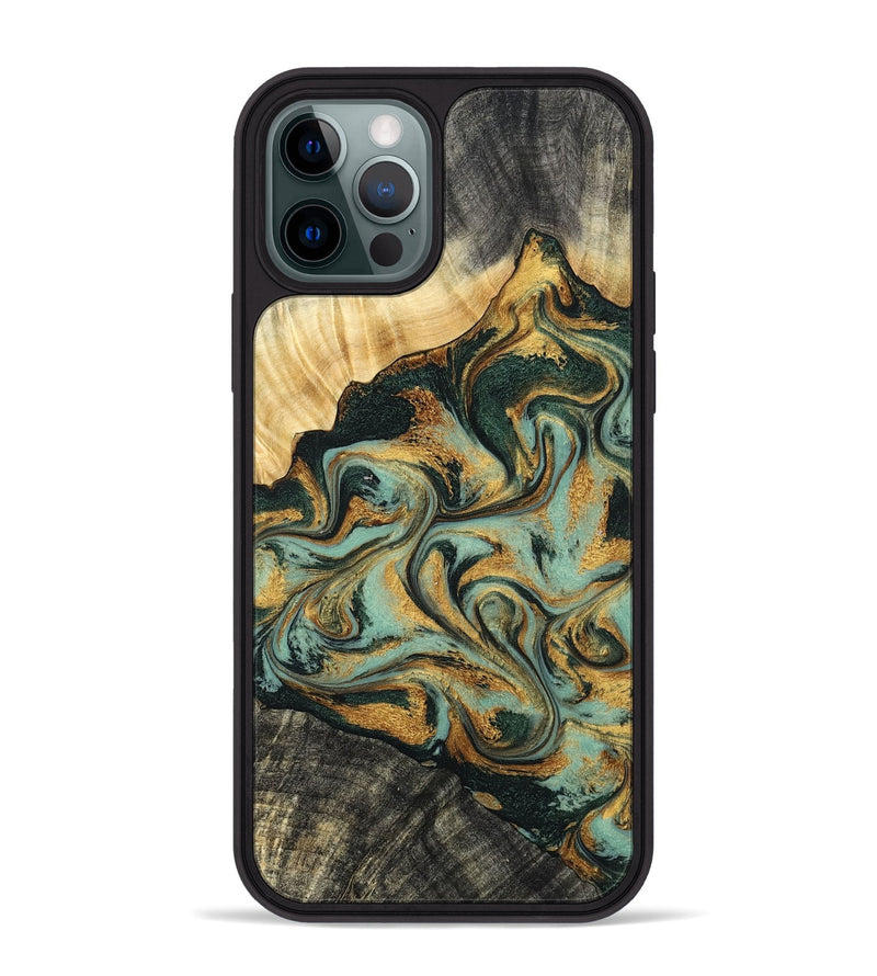 iPhone 12 Pro Max Wood Phone Case - Taurean (Green, 799014)