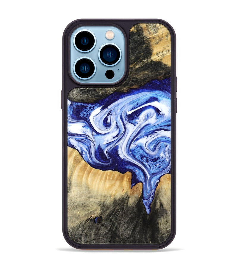 iPhone 14 Pro Max Wood Phone Case - Ola (Blue, 799051)