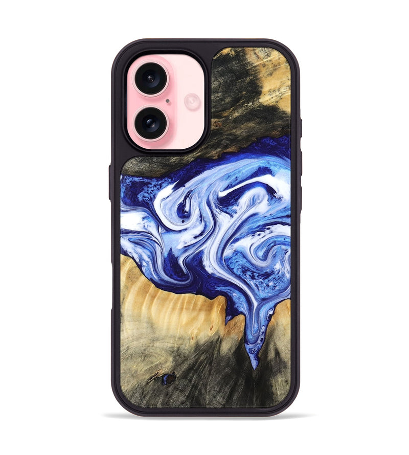 iPhone 16 Wood Phone Case - Ola (Blue, 799051)