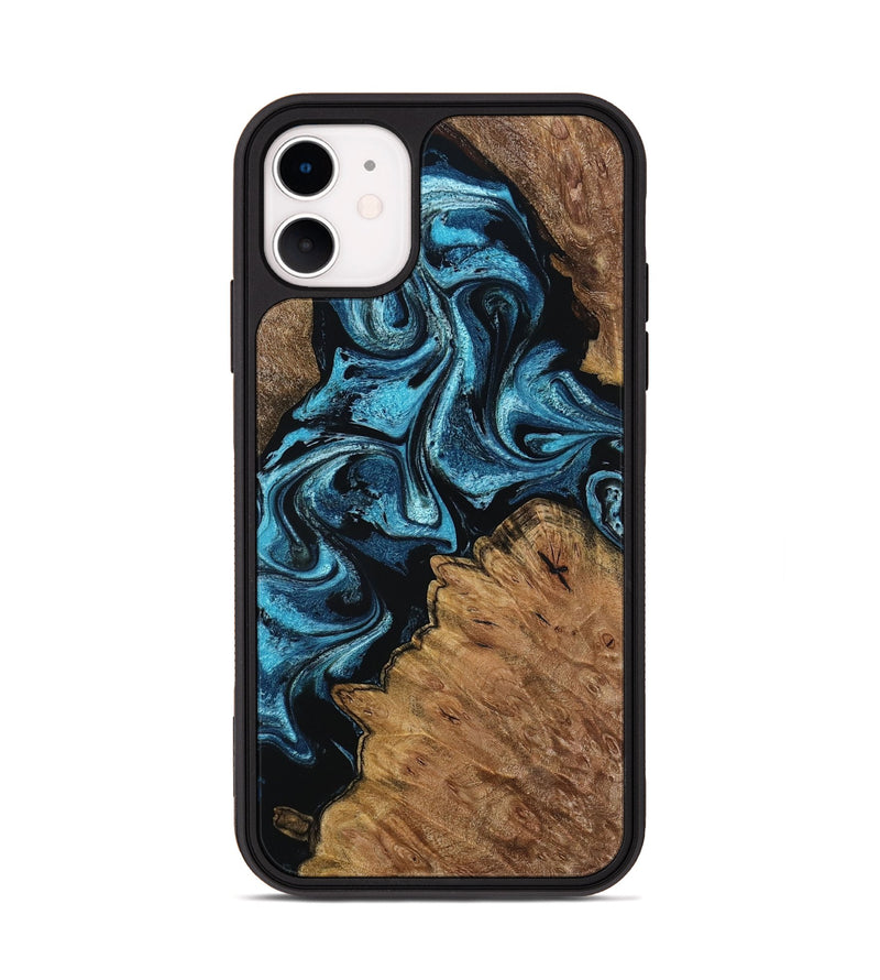iPhone 11 Wood Phone Case - Winona (Blue, 799083)