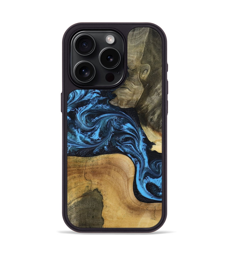 iPhone 15 Pro Wood Phone Case - Valorie (Blue, 799084)