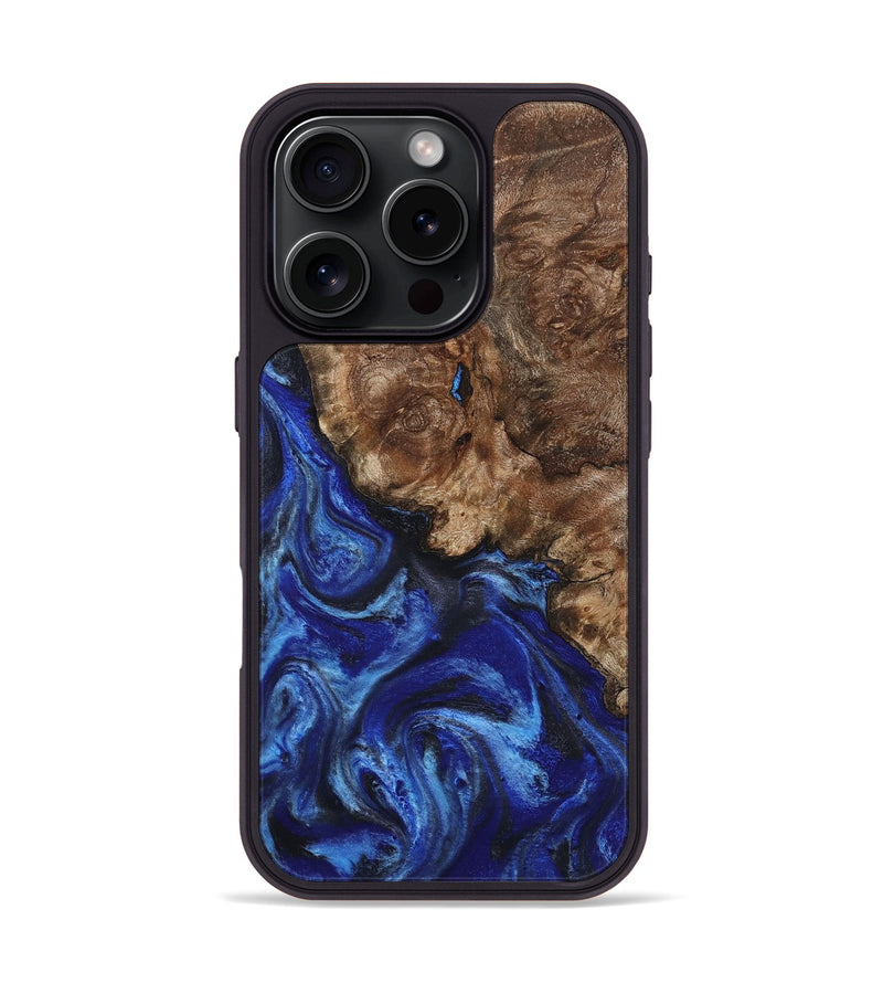 iPhone 16 Pro Wood Phone Case - Luvenia (Blue, 799099)