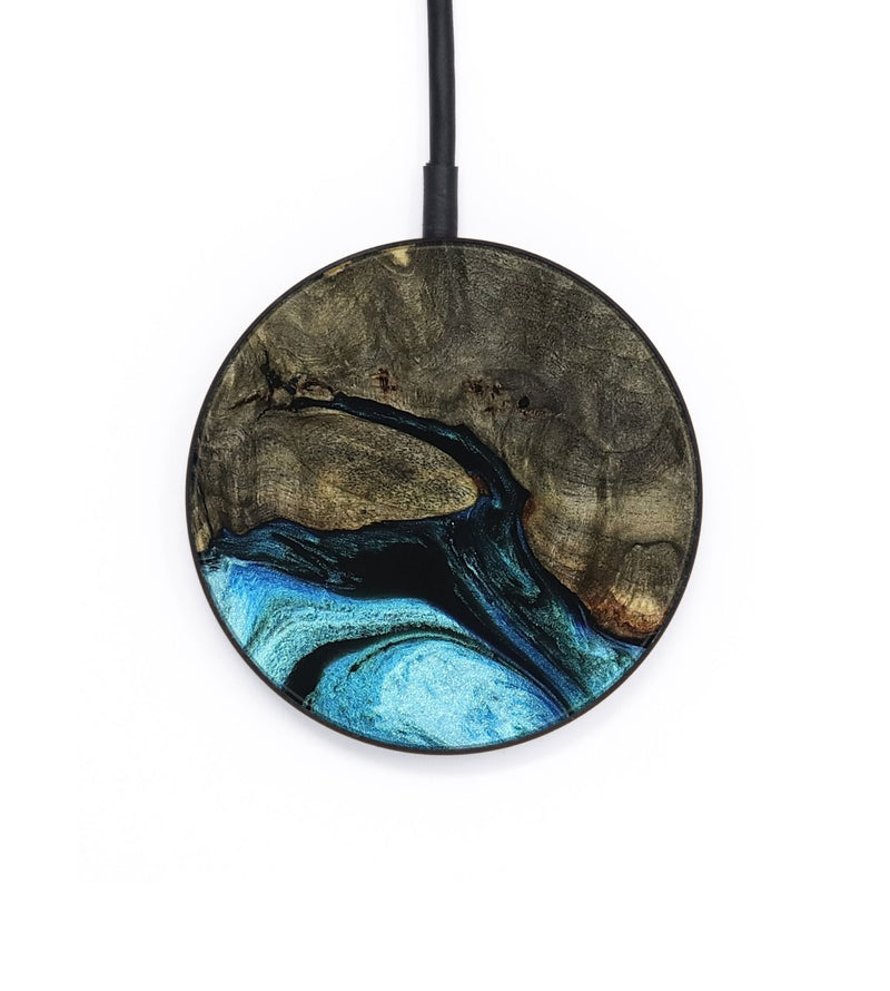 Circle Wood Wireless Charger - Florene (Blue, 799100)