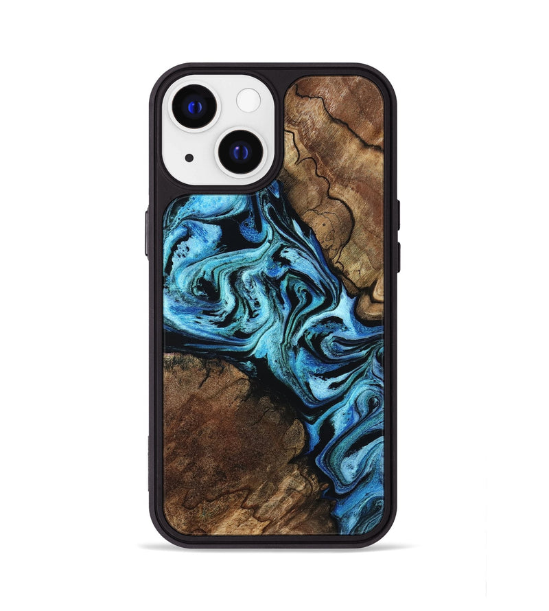 iPhone 13 Wood Phone Case - Pauline (Blue, 799104)