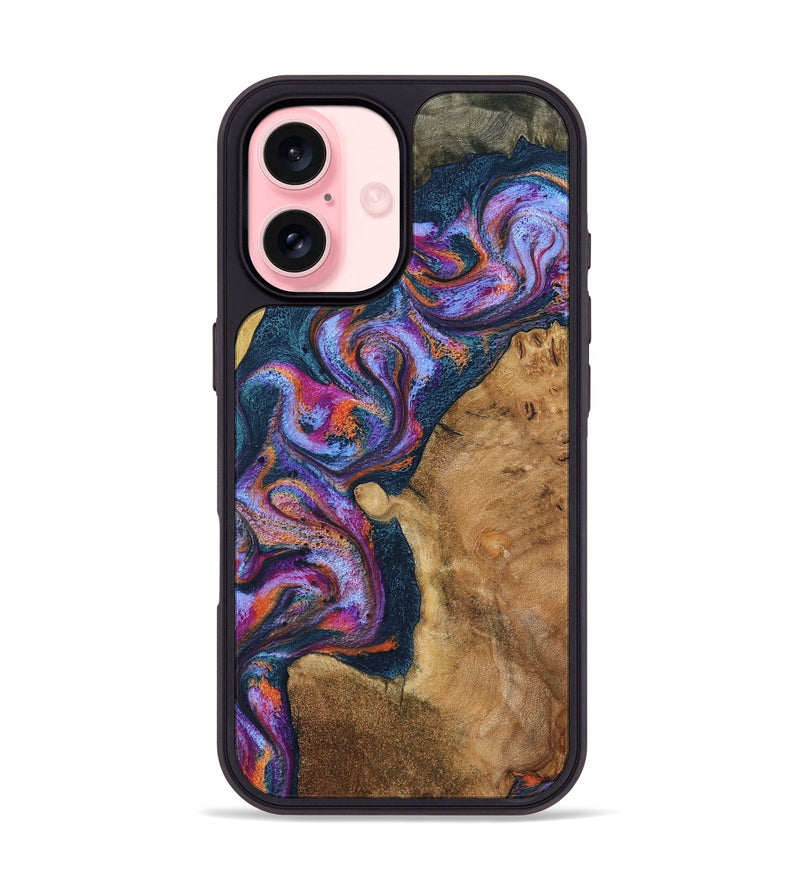 iPhone 16 Wood Phone Case - Dylan (Blue, 799108)