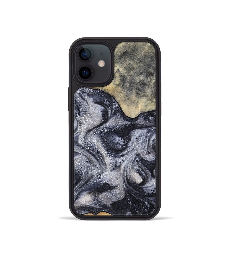 iPhone 12 mini Wood Phone Case - Jaden (Black & White, 799144)