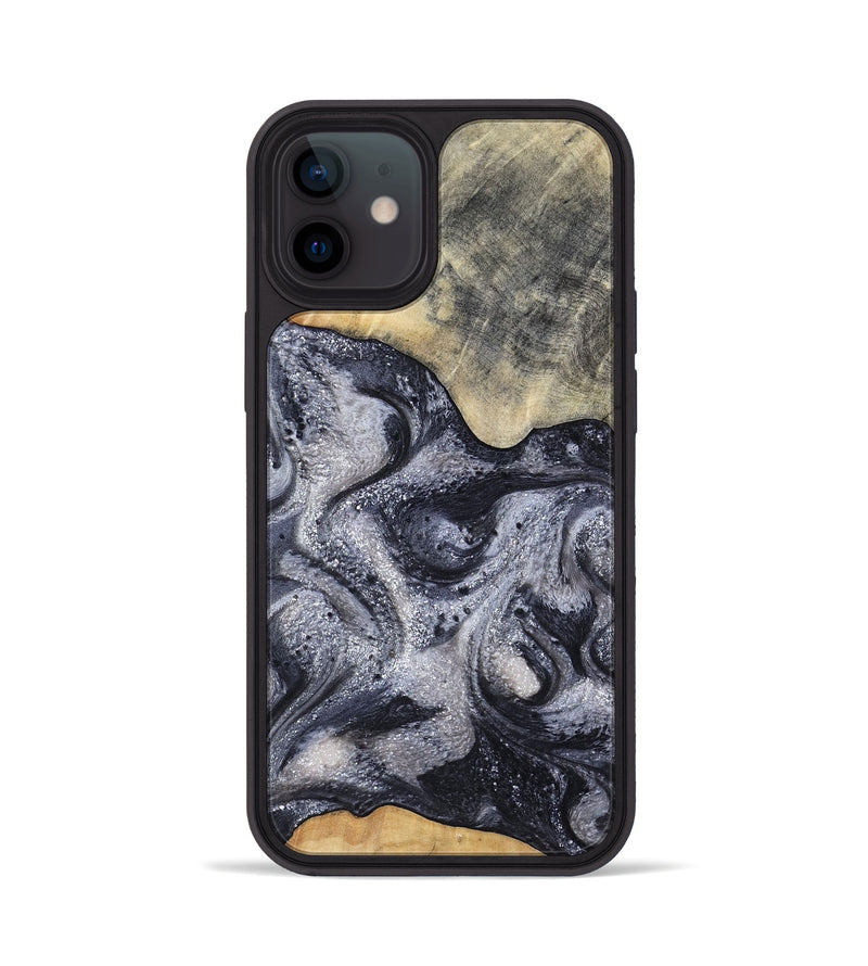 iPhone 12 Wood Phone Case - Jaden (Black & White, 799144)
