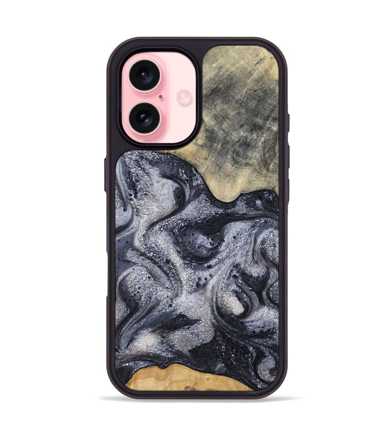 iPhone 16 Wood Phone Case - Jaden (Black & White, 799144)