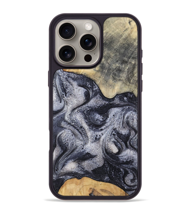 iPhone 16 Pro Max Wood Phone Case - Jaden (Black & White, 799144)