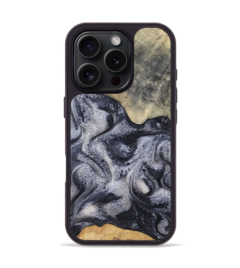 iPhone 16 Pro Wood Phone Case - Jaden (Black & White, 799144)