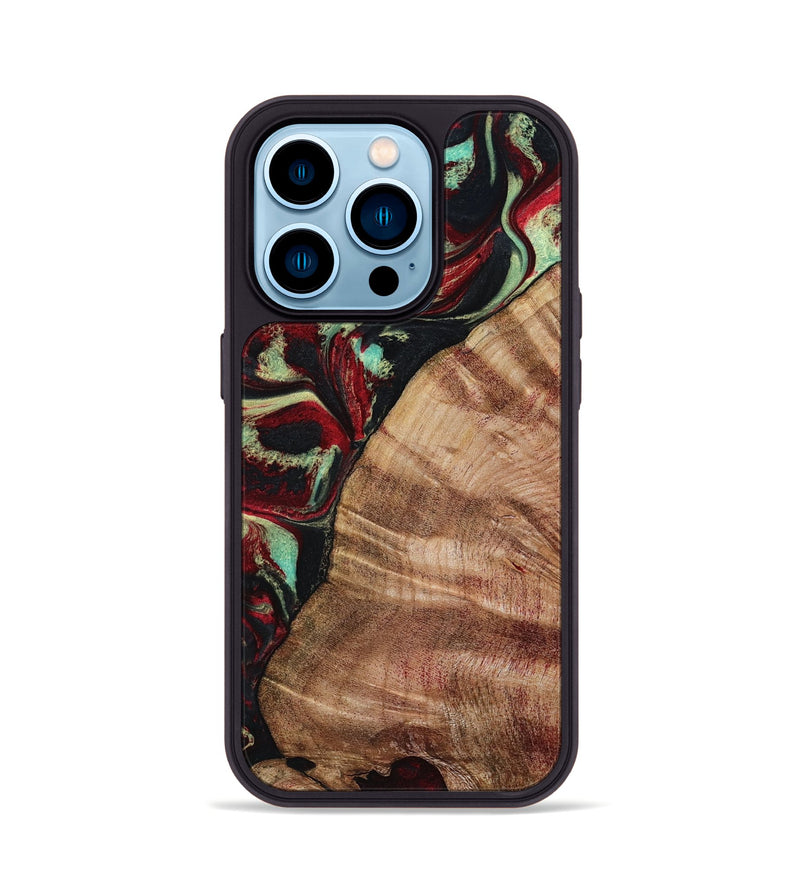 iPhone 14 Pro Wood Phone Case - Stephon (Red, 799159)