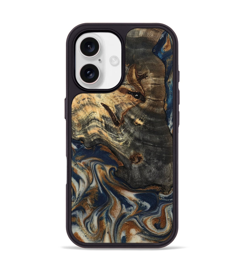 iPhone 17 Wood Phone Case - Ailani (Teal & Gold, 799198)
