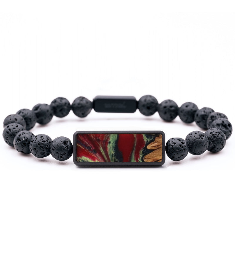 Lava Bead Wood Bracelet - Judah (Red, 799386)