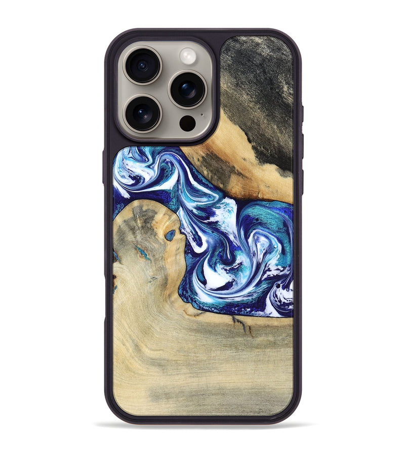 iPhone 16 Pro Max Wood Phone Case - Donnell (Blue, 799398)