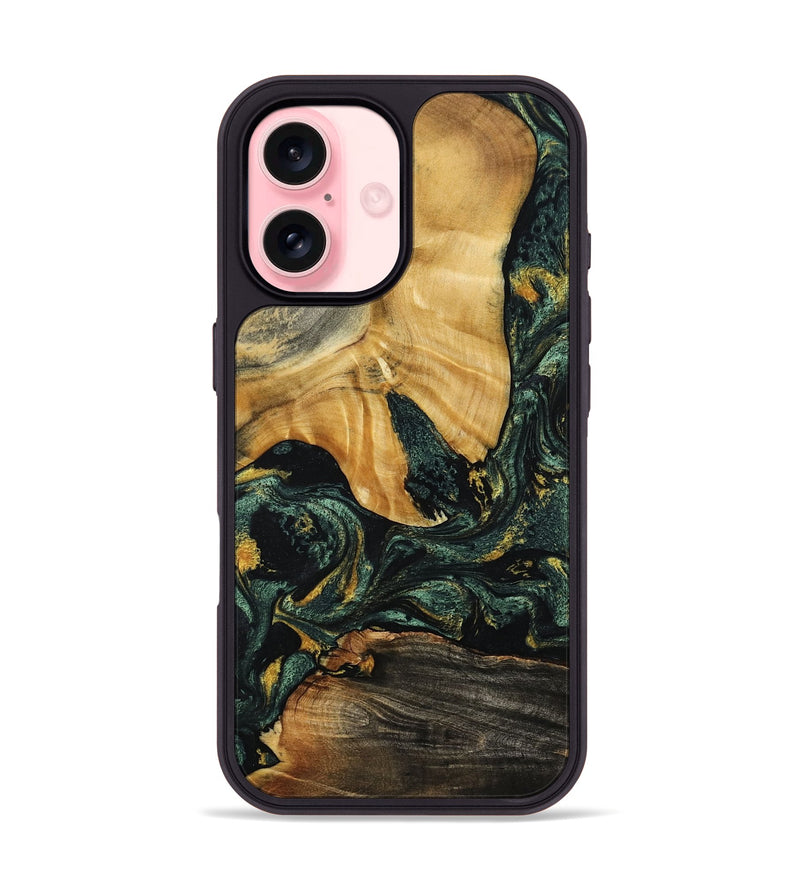 iPhone 16 Wood Phone Case - Azalea (Green, 799406)