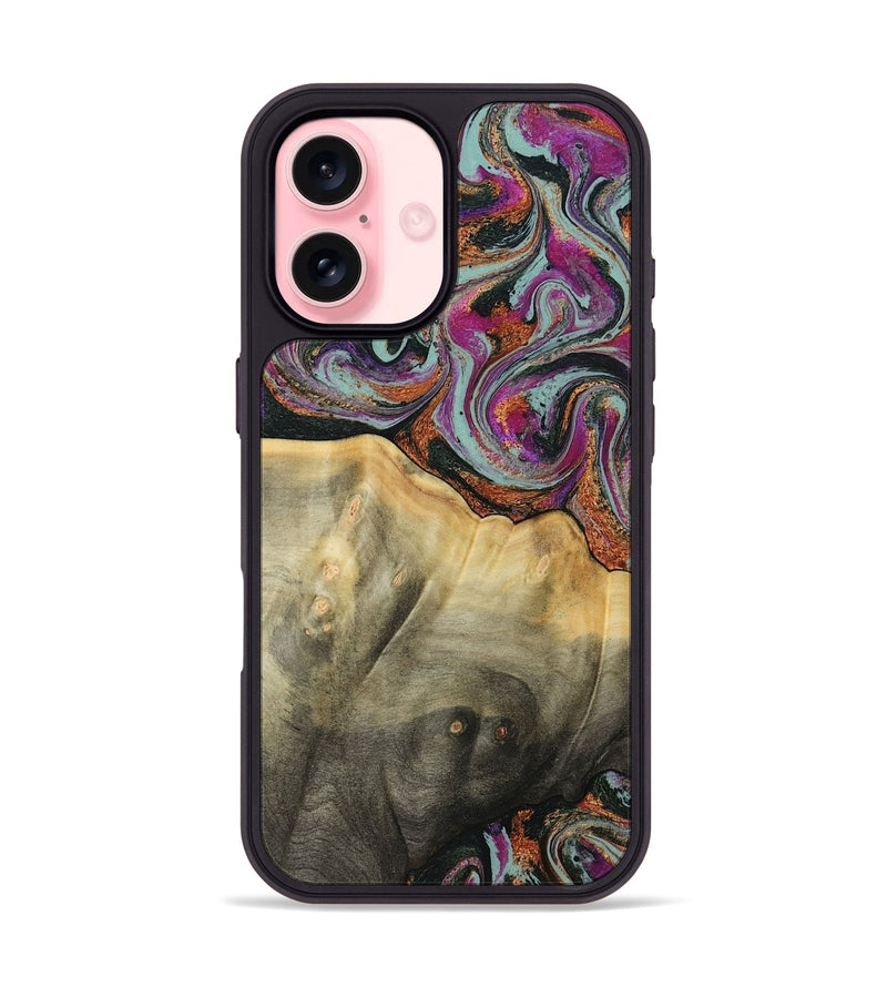iPhone 16 Wood Phone Case - Matheo (Green, 799407)