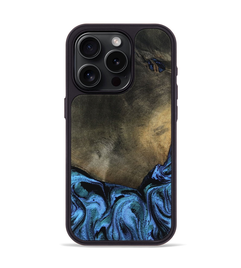 iPhone 15 Pro Wood Phone Case - Gunner (Blue, 799427)