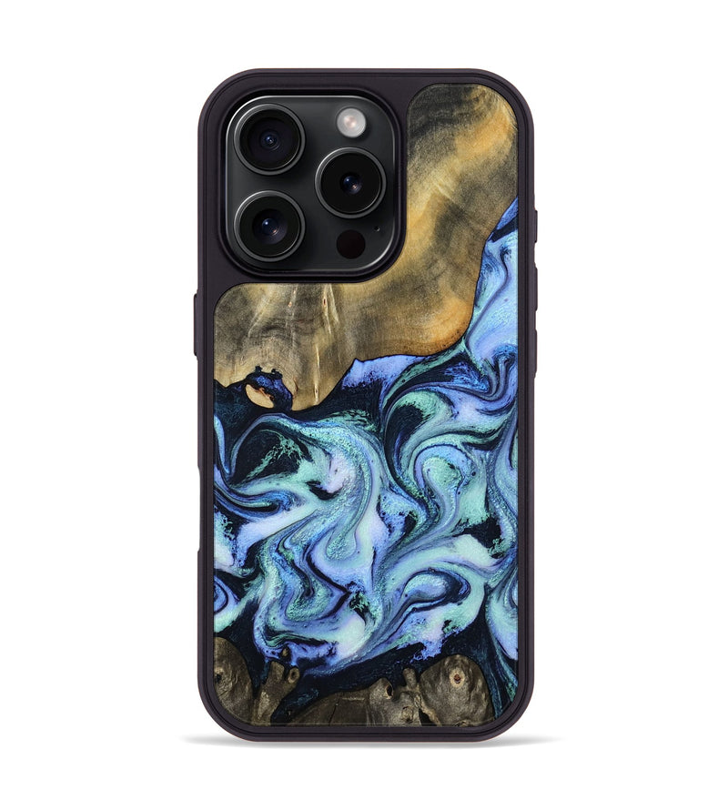 iPhone 16 Pro Wood Phone Case - Brea (Blue, 799430)