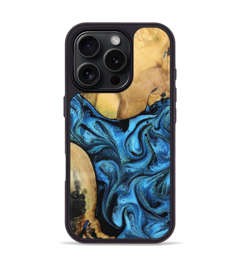 iPhone 16 Pro Wood Phone Case - Averie (Blue, 799436)