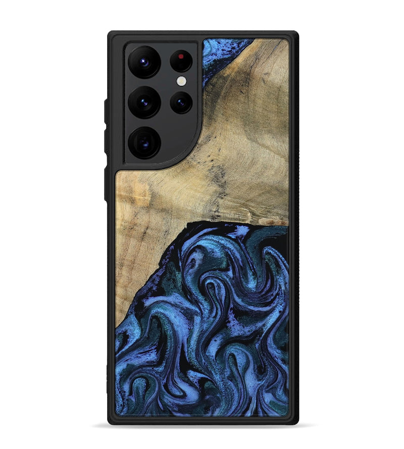 Galaxy S22 Ultra Wood Phone Case - Mandie (Blue, 799437)