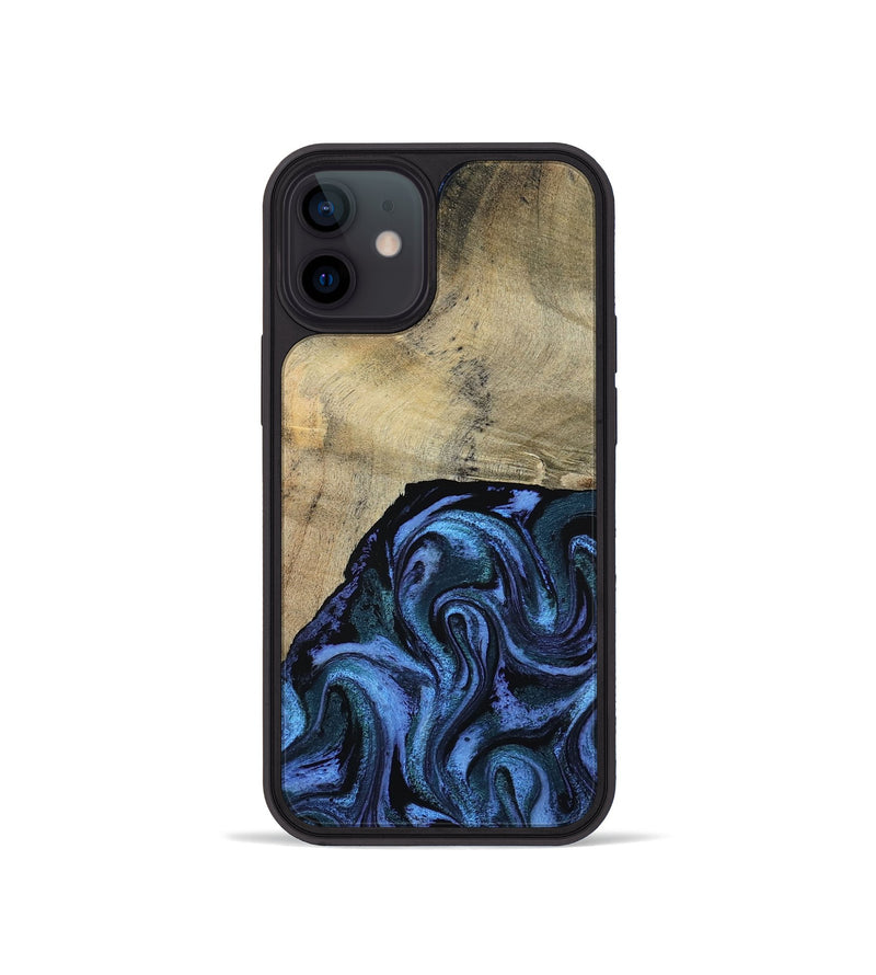 iPhone 12 mini Wood Phone Case - Mandie (Blue, 799437)