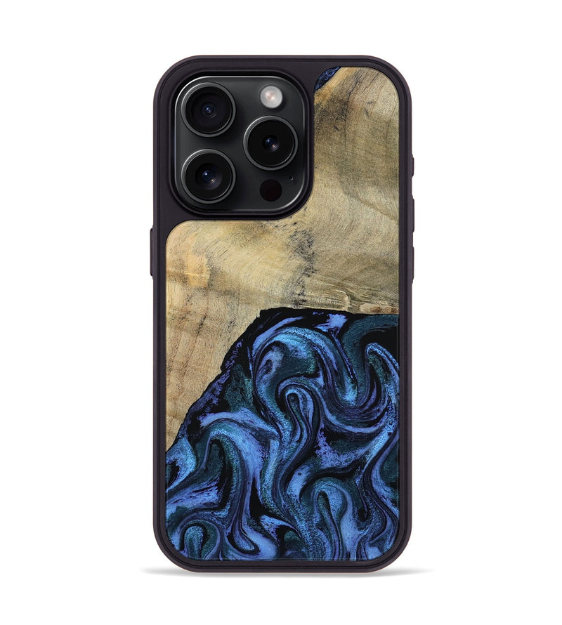 iPhone 15 Pro Wood Phone Case - Mandie (Blue, 799437)