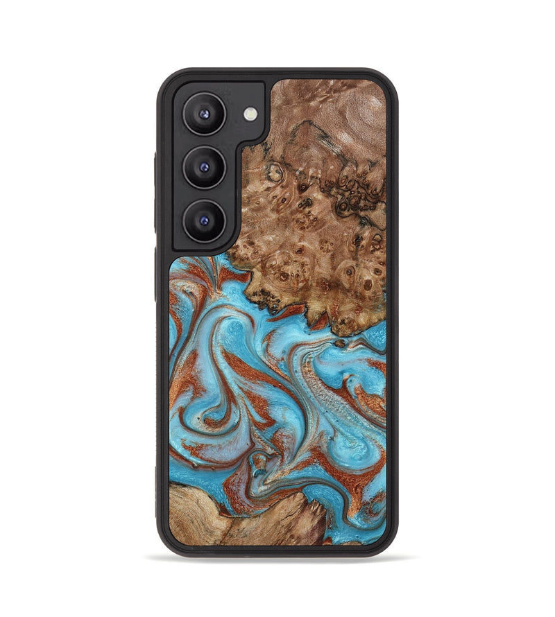 Galaxy S23 Wood Phone Case - Anders (Teal & Gold, 799524)