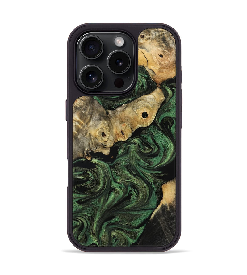 iPhone 16 Pro Wood Phone Case - Sasha (Green, 799574)