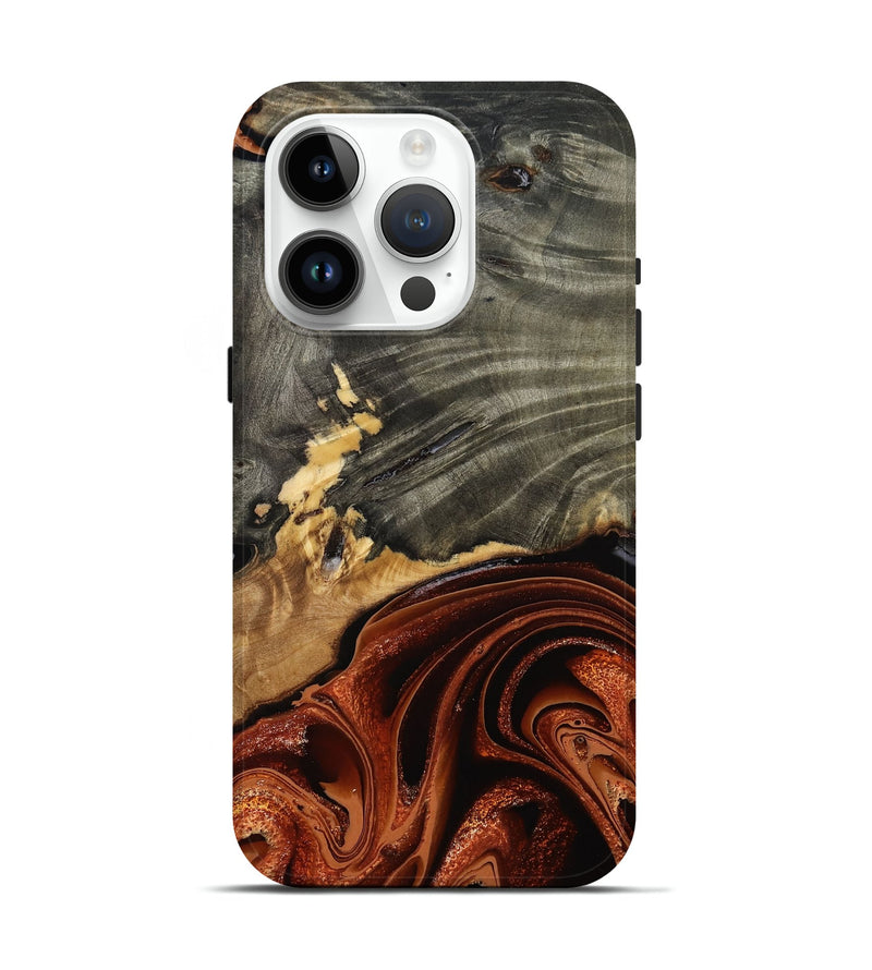 iPhone 15 Pro Wood Live Edge Phone Case - Issac (Red, 799657)