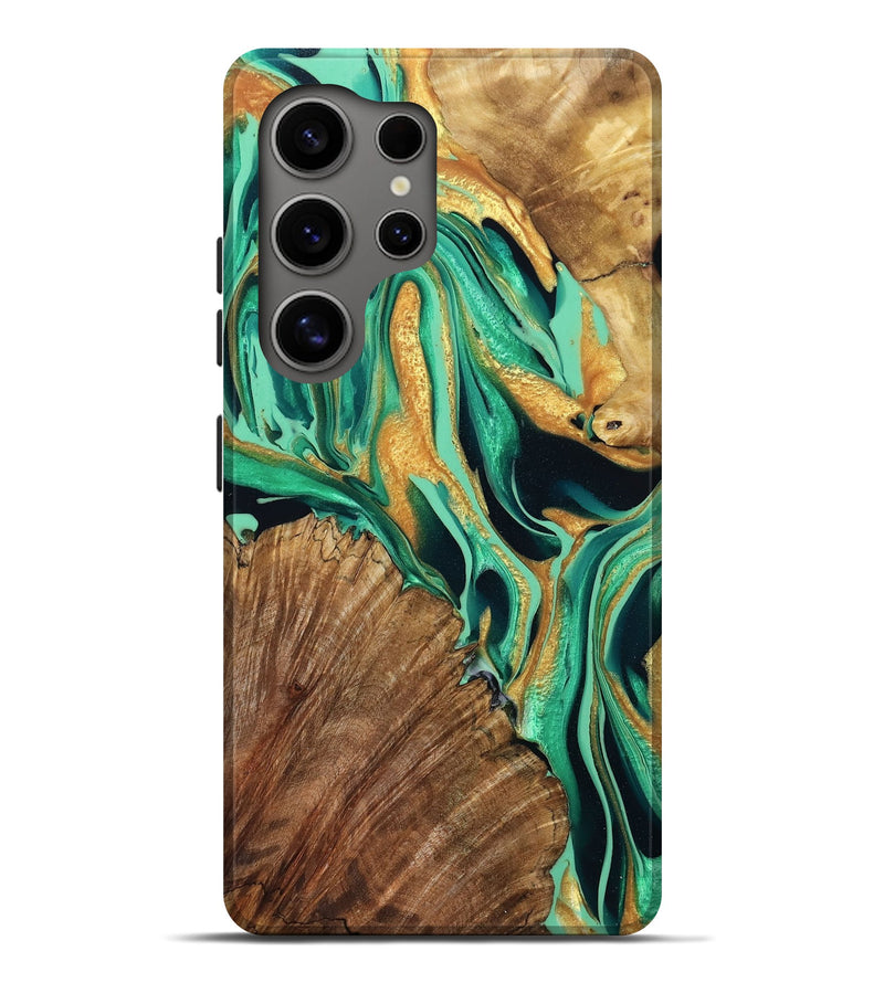 Galaxy S25 Ultra Wood Live Edge Phone Case - Genesis (Green, 799712)