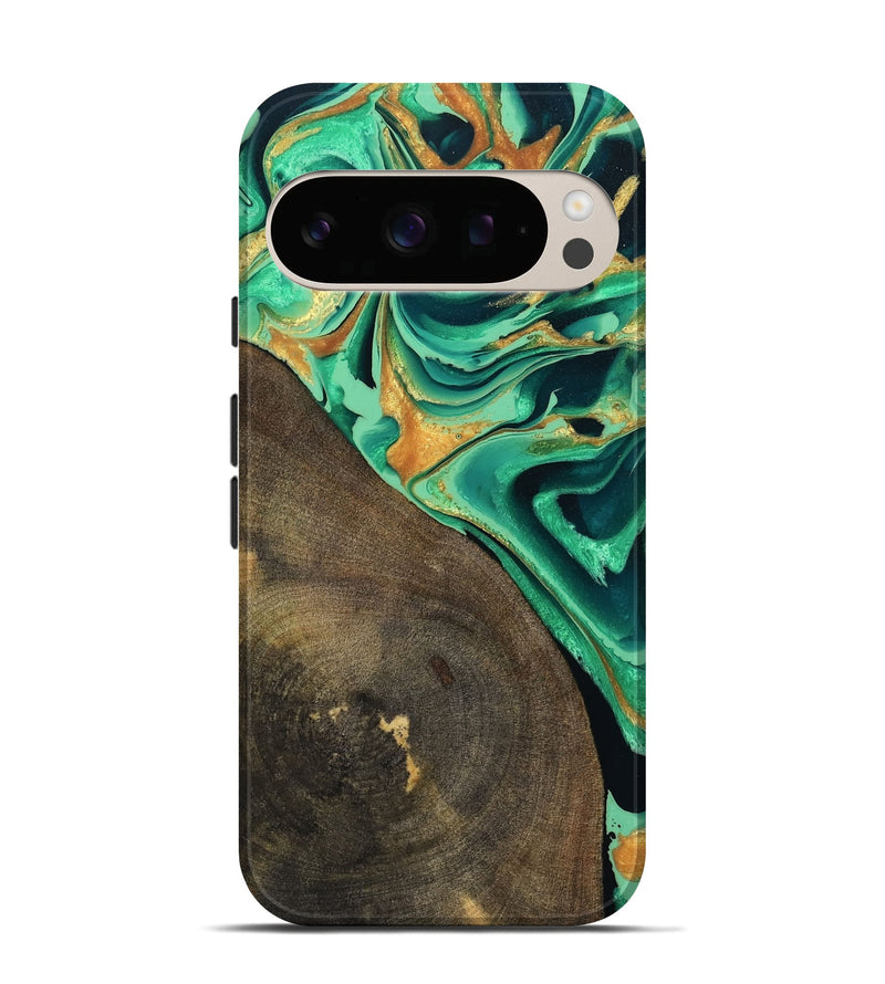 Pixel 10 Pro Wood Live Edge Phone Case - Kaila (Green, 799719)