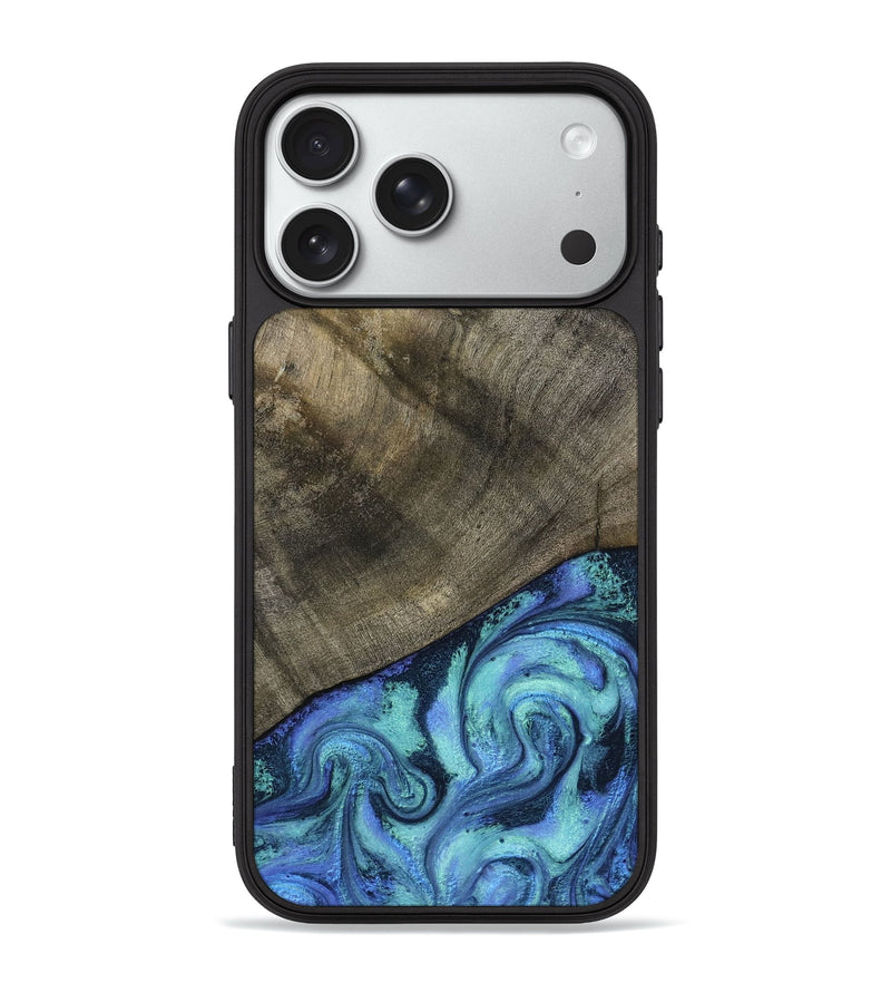 iPhone 18 Pro Max Wood Phone Case - Edwina (Blue, 799955)