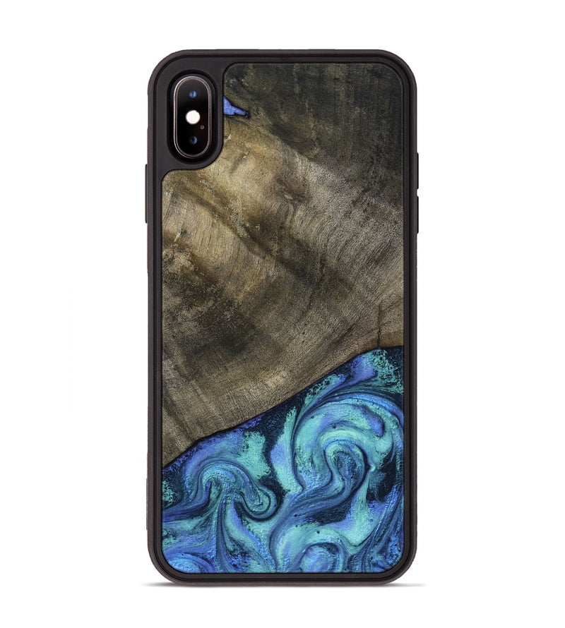 iPhone Xs Max Wood Phone Case - Edwina (Blue, 799955)
