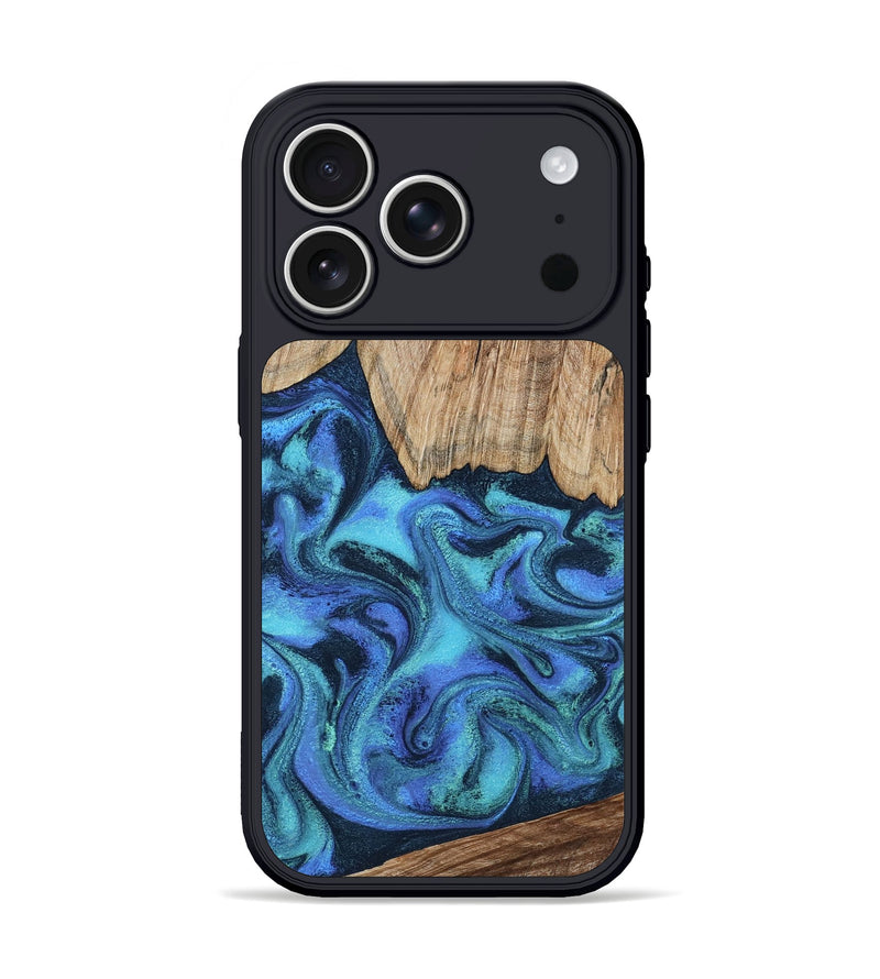 iPhone 17 Pro Wood Phone Case - Leslie (Blue, 799956)