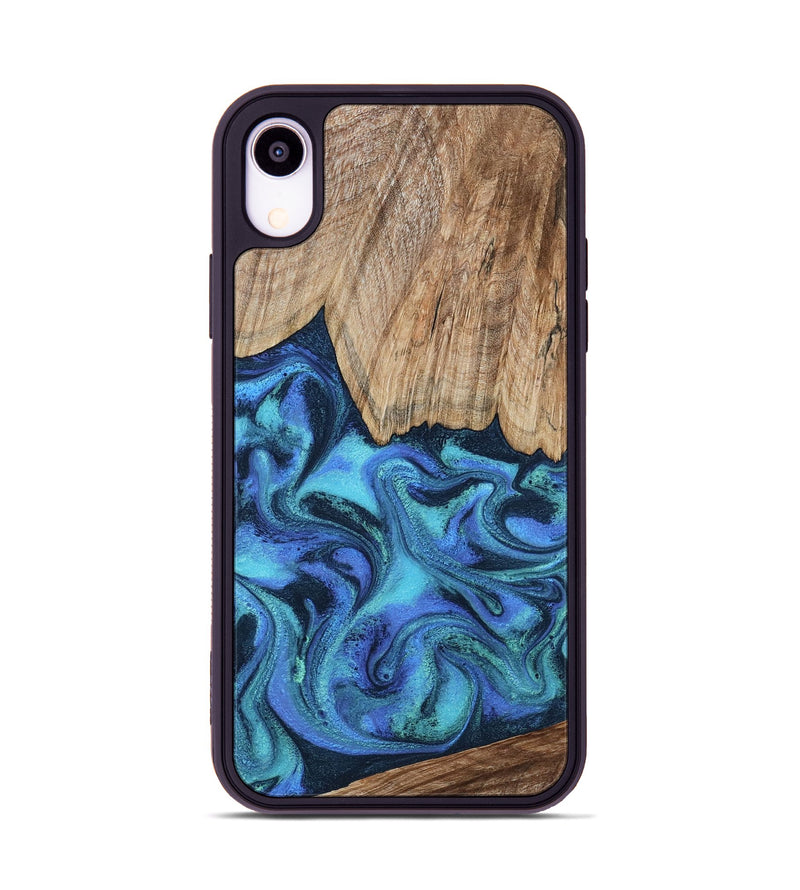 iPhone Xr Wood Phone Case - Leslie (Blue, 799956)