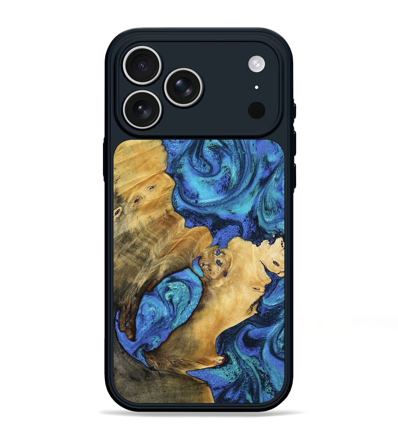 iPhone 17 Pro Max Wood Phone Case - Hugh (Blue, 799957)
