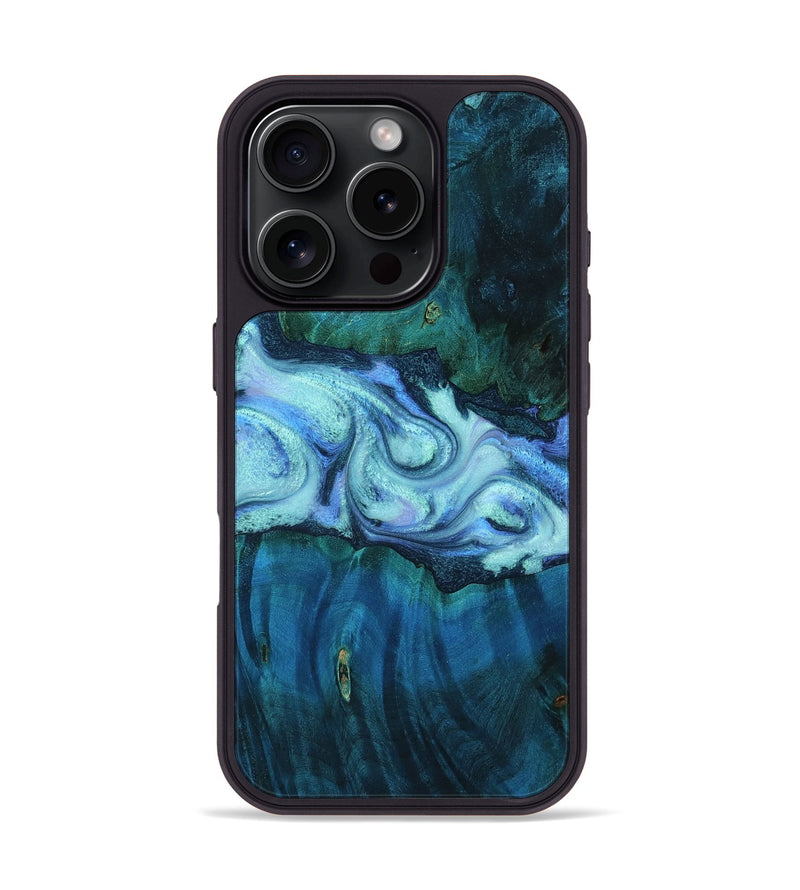 iPhone 16 Pro Wood Phone Case - Chris (Blue, 799962)