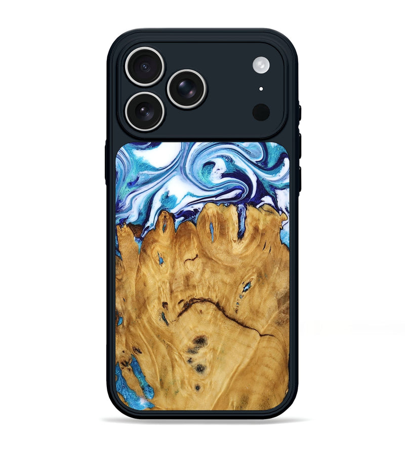 iPhone 17 Pro Max Wood Phone Case - Justin (Blue, 799965)