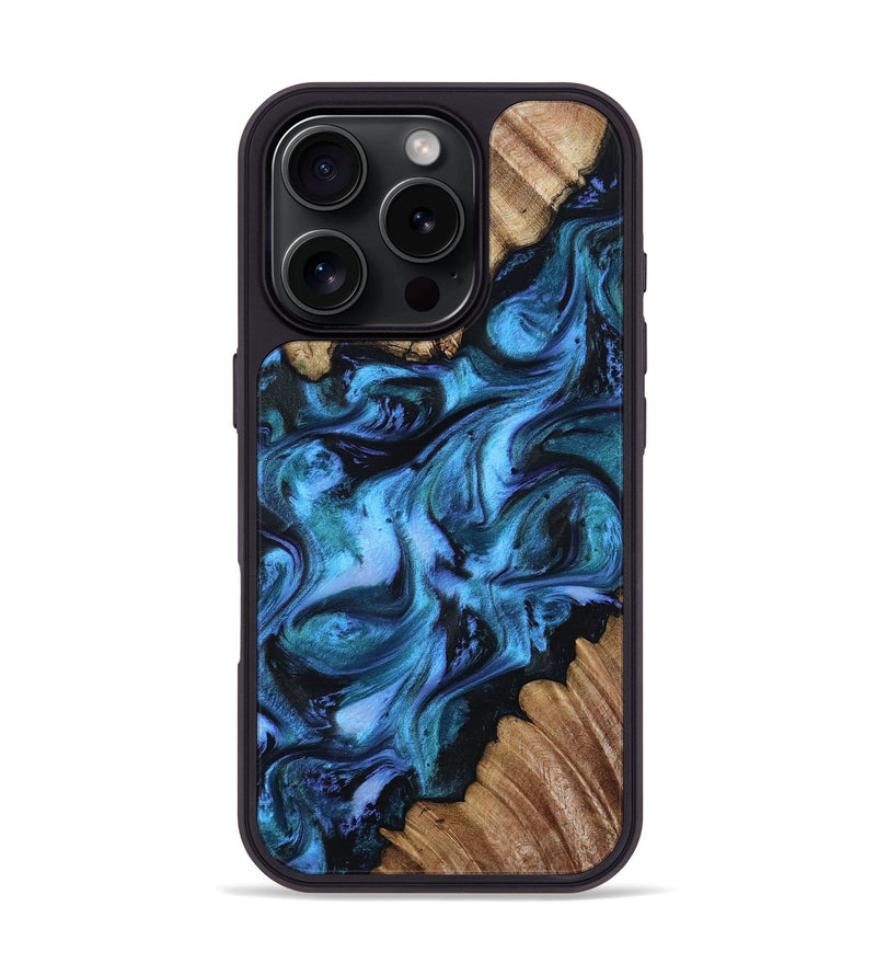 iPhone 16 Pro Wood Phone Case - Araya (Blue, 799972)