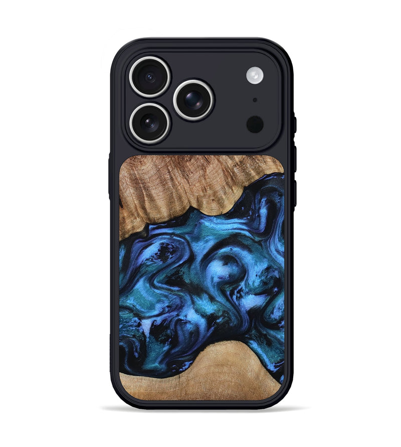 iPhone 17 Pro Wood Phone Case - Hana (Blue, 799973)
